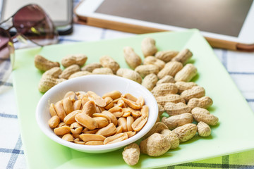 Seeds, peanuts  on a white background.
