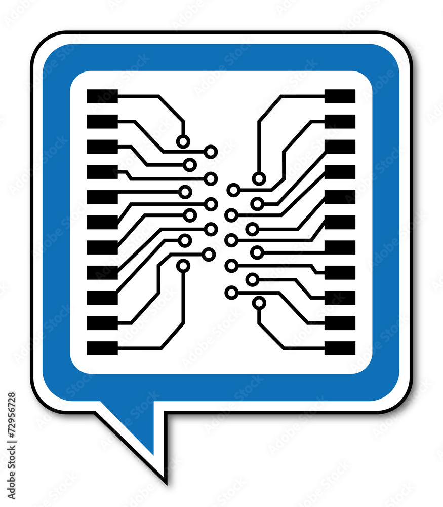 Poster Logo circuit électronique.