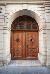 old wooden door, the city of Lviv