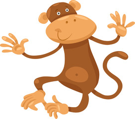 Naklejka premium cute monkey cartoon illustration