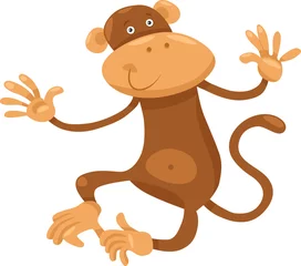 Foto op geborsteld aluminium Aap cute monkey cartoon illustration