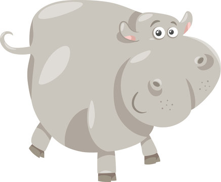 cute hippopotamus cartoon illustration