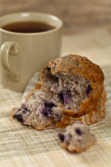 Homemade Blueberry Muffin. Selective focus.