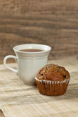 Homemade Blueberry Muffin. Selective focus.