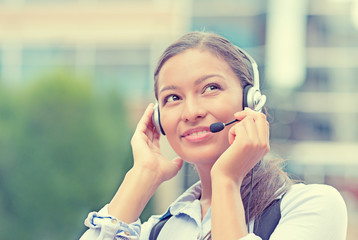 customer service representative, call center agent on phone 