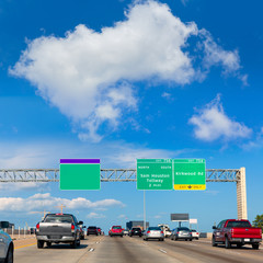 Houston Katy Freeway Fwy in Texas USA - obrazy, fototapety, plakaty