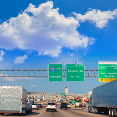 Houston Katy Freeway Fwy in Texas USA - obrazy, fototapety, plakaty