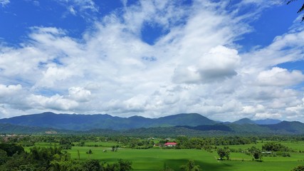 Fototapeta na wymiar Vang Vieng scenery.