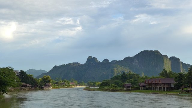 Vang Vieng riverside scenery