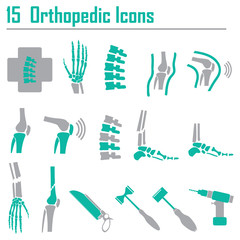 15 Orthopedic and spine symbol - vector illustration