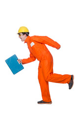 Industrial worker isolated on the white background