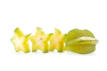 Fototapeta premium carambola, star fruit isolated on white background
