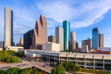 Stoff pro Meter Houston Skyline Nordansicht in Texas USA © lunamarina