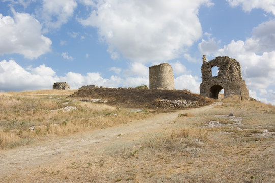 Ruins of the old fortress of Kalamita. Inkerman. Crimea,