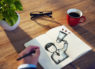 Man with Note Pad and Leader Avatar