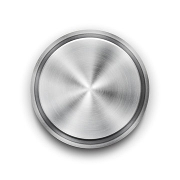 Vector Silver Metal Textured Button