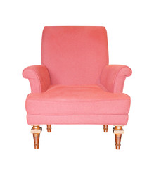 red armchair isolated on white background