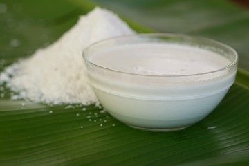 Obraz na płótnie Canvas grated coconut with coconut milk 2
