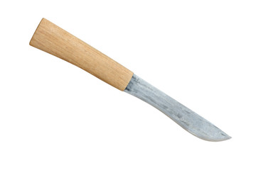 Old knife on a white background