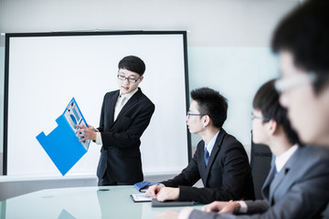 Business man making a presentation at the office