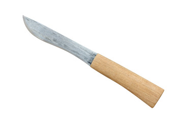 Old knife on a white background