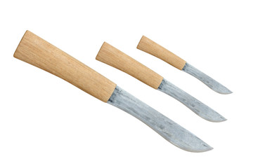 Old knife on a white background