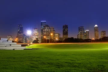 Türaufkleber Houston sunset skyline from Texas US © lunamarina
