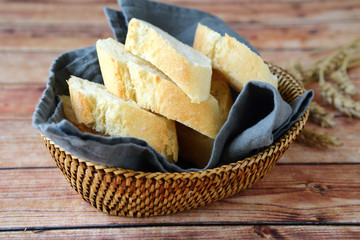 freshly cut baguette