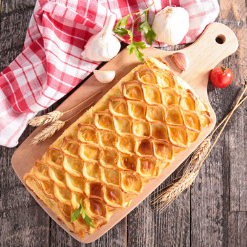 puff pastry with cheese and bacon