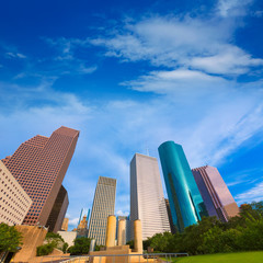 Obraz premium Houston skyline from Tranquility Park Texas US