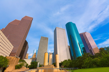 Obraz premium Houston skyline from Tranquility Park Texas US