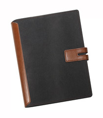 Leather notebook isolated on white background