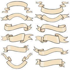 Vector Set of Cartoon Ribbons for Your Text