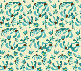 vintage seamless pattern with abstract flowers Floral background