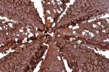 Pieces chocolate dessert close-up