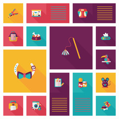 Pet ui flat design background set, eps10