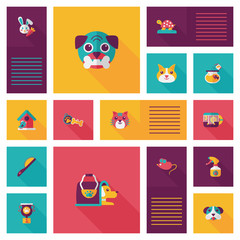 Pet ui flat design background set, eps10