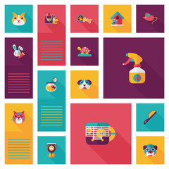 Pet ui flat design background set, eps10