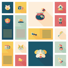 Pet ui flat design background set, eps10