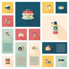 Pet ui flat design background set, eps10