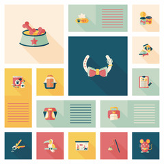 Pet ui flat design background set, eps10