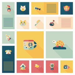 Pet ui flat design background set, eps10
