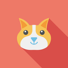 Pet cat flat icon with long shadow,eps10