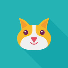 Pet cat flat icon with long shadow,eps10