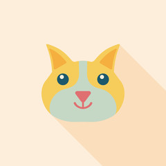 Pet cat flat icon with long shadow,eps10