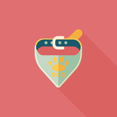 Pet dog chains flat icon with long shadow,eps10