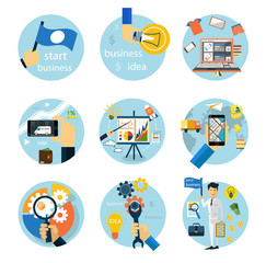 Icons set for business, e-shopping, logistics