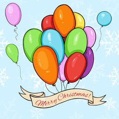 Vector Merry Christmas Greating Card. 