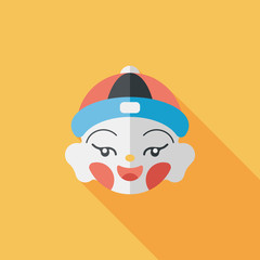 Chinese New Year boy flat icon with long shadow,eps10