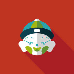 Chinese New Year boy flat icon with long shadow,eps10